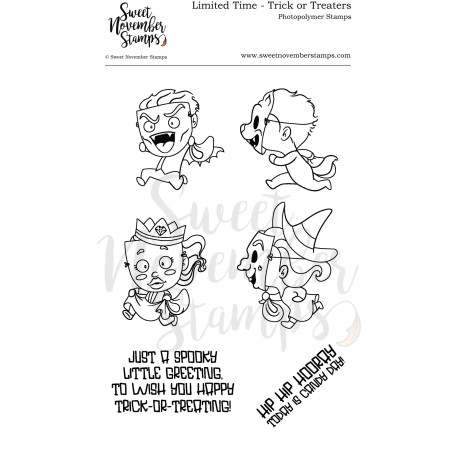 Sweet November Stamps Clear Stamp Set Limited Edition: Trick or Treaters