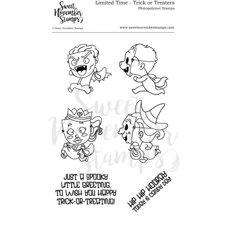 Sweet November Stamps Clear Stamp Set Limited Edition: Trick or Treaters
