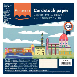 Kit 60 fogli cartoncino effetto tela 15x15cm
