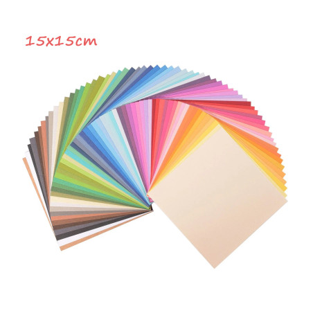 Kit 60 fogli cartoncino effetto tela 15x15cm