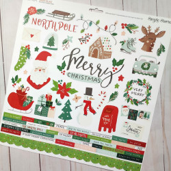 Simple Stories Santa's Village CARDSTOCK STICKERS 30x30cm