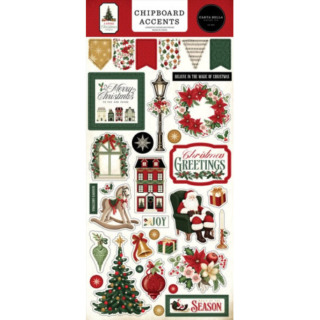 Carta Bella A Vintage Christmas Chipboard Accents