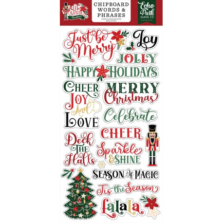 Echo Park Nutcracker Christmas Chipboard Word & Phrases