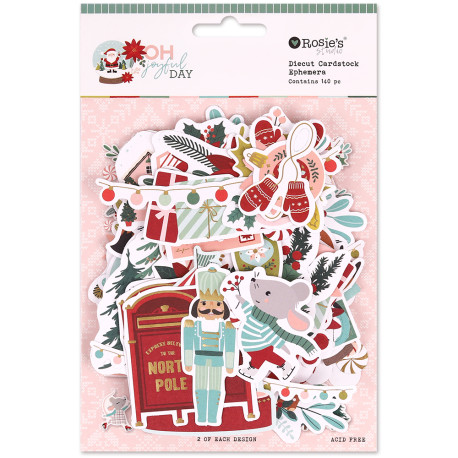 Rosie's Studio Oh Joyful Day Cardstock Diecut Ephemera Pack 140pz con FOIL ORO