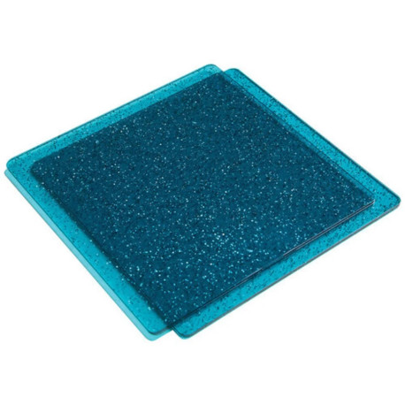 Cutting Pads 15x15cm Teal with Silver Glitter 666601