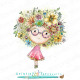 Stamping Bella LUNETTES FLOWER POWER RUBBER STAMP