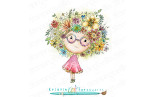 Stamping Bella LUNETTES FLOWER POWER RUBBER STAMP