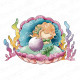 Stamping Bella LITTLE CUTIE MERMAID IN A CLAM SHELL RUBBER STAMP