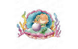 Stamping Bella LITTLE CUTIE MERMAID IN A CLAM SHELL RUBBER STAMP