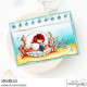 Stamping Bella LITTLE CUTIE MERMAID IN A CLAM SHELL RUBBER STAMP