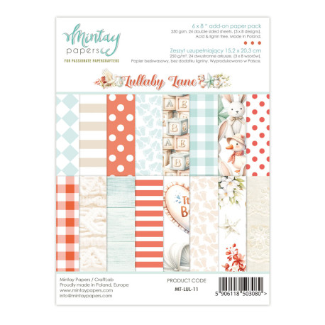 Mintay Papers Lullaby Lane ADD-ON Paper Pack 15x20cm