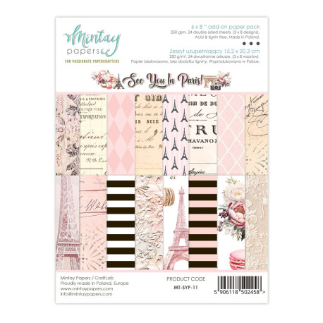 Mintay Papers See You in Paris ADD-ON Paper Pack 15x20cm