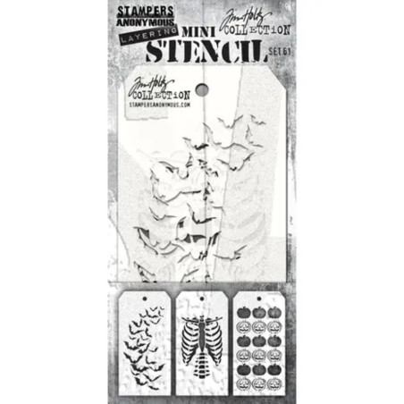 Stamper Anonymous Tim Holtz Layering Mini Stencil Set 61 3pezzi