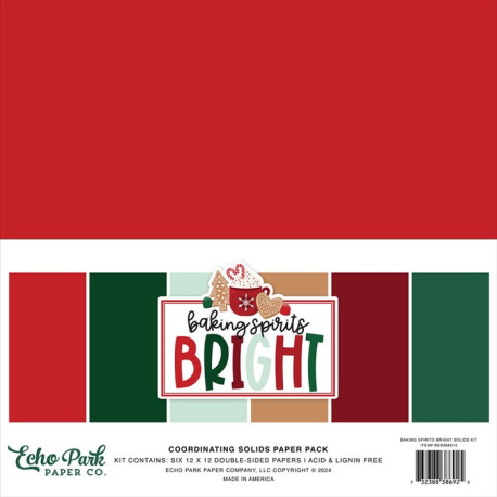 Echo Park Baking Spirits Bright Coordinating Solids Paper Pack 30x30cm