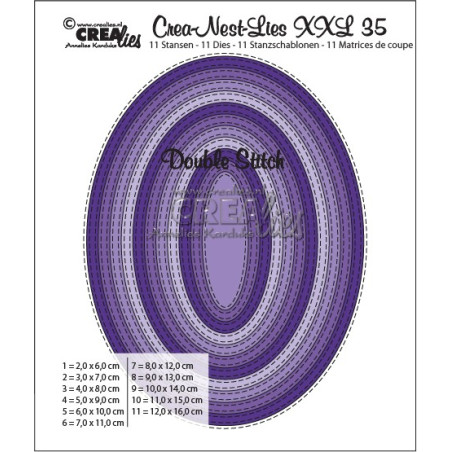 Crealies Double Stitch Oval XXL35