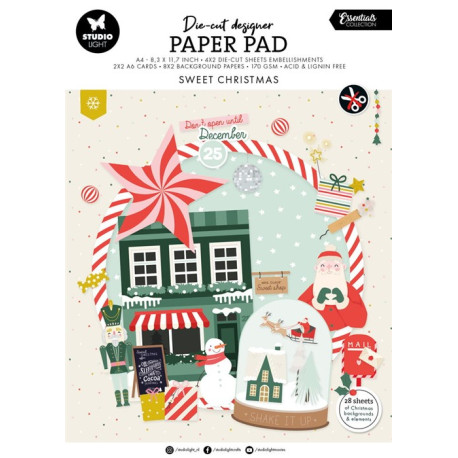 Studio Light Essentials Die-Cut Designer Paper Pad A4 Sweet Christmas nr.218