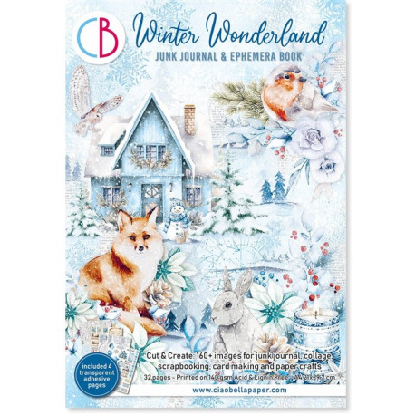 Ciao Bella WINTER WONDERLAND A4 Junk Journal Ephemera Book 32pz