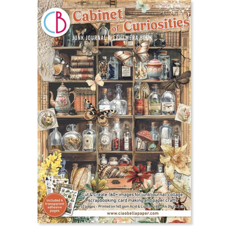 Ciao Bella CABINET OF CURIOSITIES A4 Junk Journal Ephemera Book 32pz