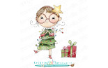 Stamping Bella LUNETTES CHRISTMAS GIRL RUBBER STAMP