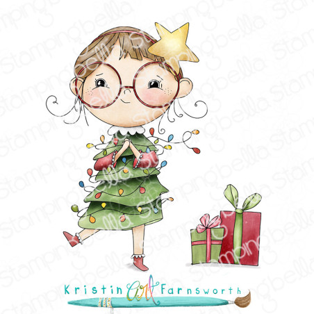 Stamping Bella LUNETTES CHRISTMAS GIRL RUBBER STAMP