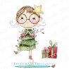 Stamping Bella LUNETTES CHRISTMAS GIRL RUBBER STAMP