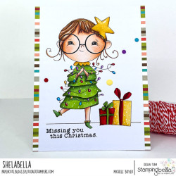 Stamping Bella LUNETTES CHRISTMAS GIRL RUBBER STAMP