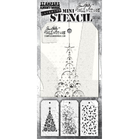 Stamper Anonymous Tim Holtz Layering Mini Stencil Set 62 3pezzi