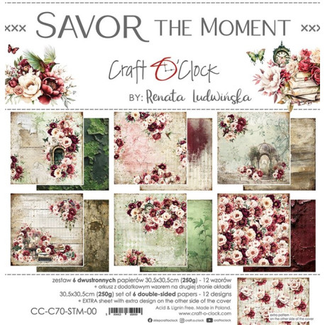 Craft o' Clock Savor the Moment Paper Collection Set 30x30cm 6fg