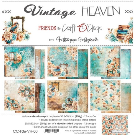 Craft o' Clock Vintage Heaven Paper Collection Set 30x30cm 6fg