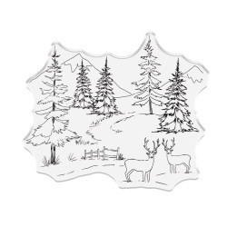 Crafter's Companion Christmas Rose Clear Stamp Forest Glade