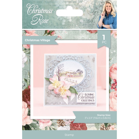 Crafter's Companion Christmas Rose Clear Stamp Christmas Village