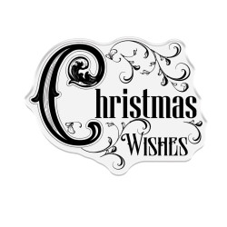 Crafter's Companion Christmas Rose Clear Stamp Christmas Wishes