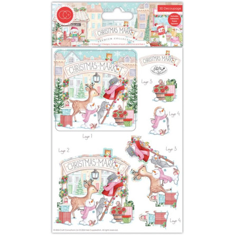 Craft Consortium Christmas Market 3D Decoupage Set