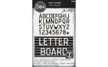 Sizzix 2-D Texture Fades Embossing Folder w/35PK Thinlits Set - Vault Side-Order Letterboard by Tim Holtz 666859