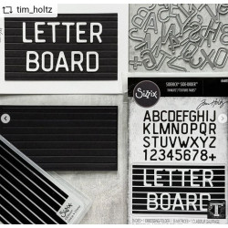 Sizzix 2-D Texture Fades Embossing Folder w/35PK Thinlits Set - Vault Side-Order Letterboard by Tim Holtz 666859