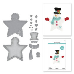 Spellbinders Felt Snowman Star Etched Dies