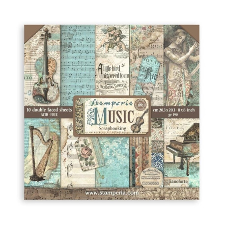 Stamperia Music Paper Pack 20x20cm