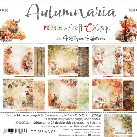 Craft o' Clock Autumnaria Paper Collection Set 20x20cm 24fg