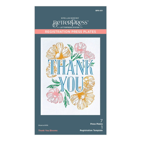 Spellbinders Thank You Blooms Registration Press Plates