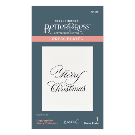 Spellbinders Copperplate Merry Christmas Press Plate