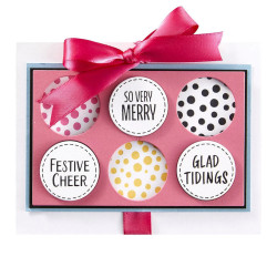 Spellbinders Festive Circle Sentiments Press Plates & Die Set 5pezzi