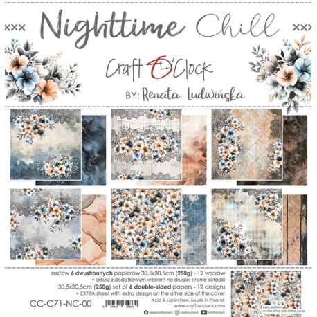 Craft o' Clock Nighttime Chill Paper Collection Set 30x30cm 6fg