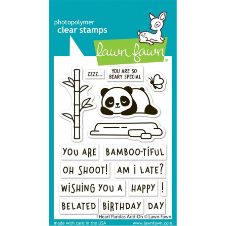 LAWN FAWN I Heart Pandas Add-On Clear Stamp