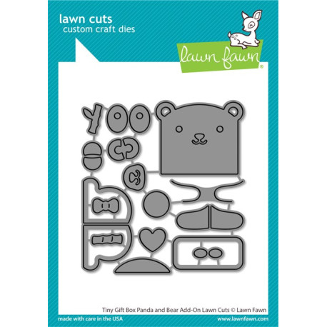 LAWN FAWN Tiny Gift Box Panda and Bear Add-On Cuts