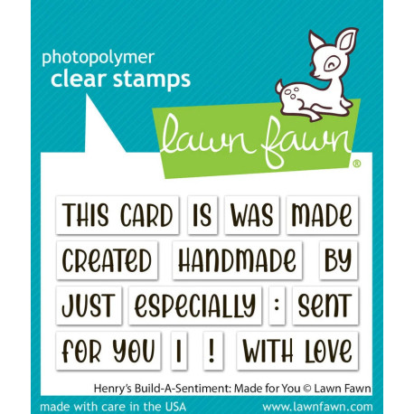 LAWN FAWN Henry's Build-A-Sentiment: Made for You Clear Stamps