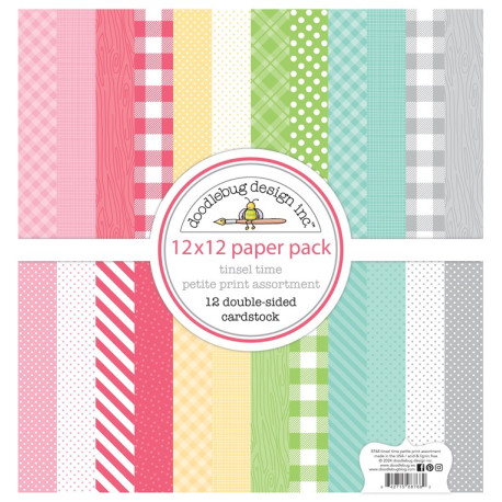 Doodlebug Design Tinsel Time Petite Print Paper Pack 30x30cm