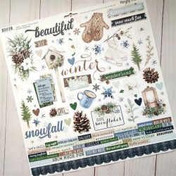 Simple Stories Simple Vintage Fresh Snow CARDSTOCK STICKERS 30x30cm