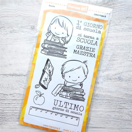Timbro in gomma Plate B Scuola