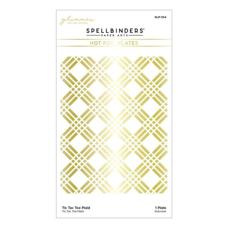 Spellbinders Tic Tac Toe Plaid Glimmer Hot Foil Plate