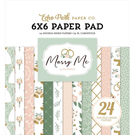 Echo Park Marry Me Paper Pad 15x15cm